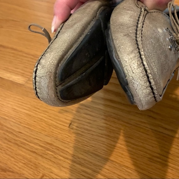 Prada Metallic Bow Driving Loafers Flats 37 - Picture 11 of 14